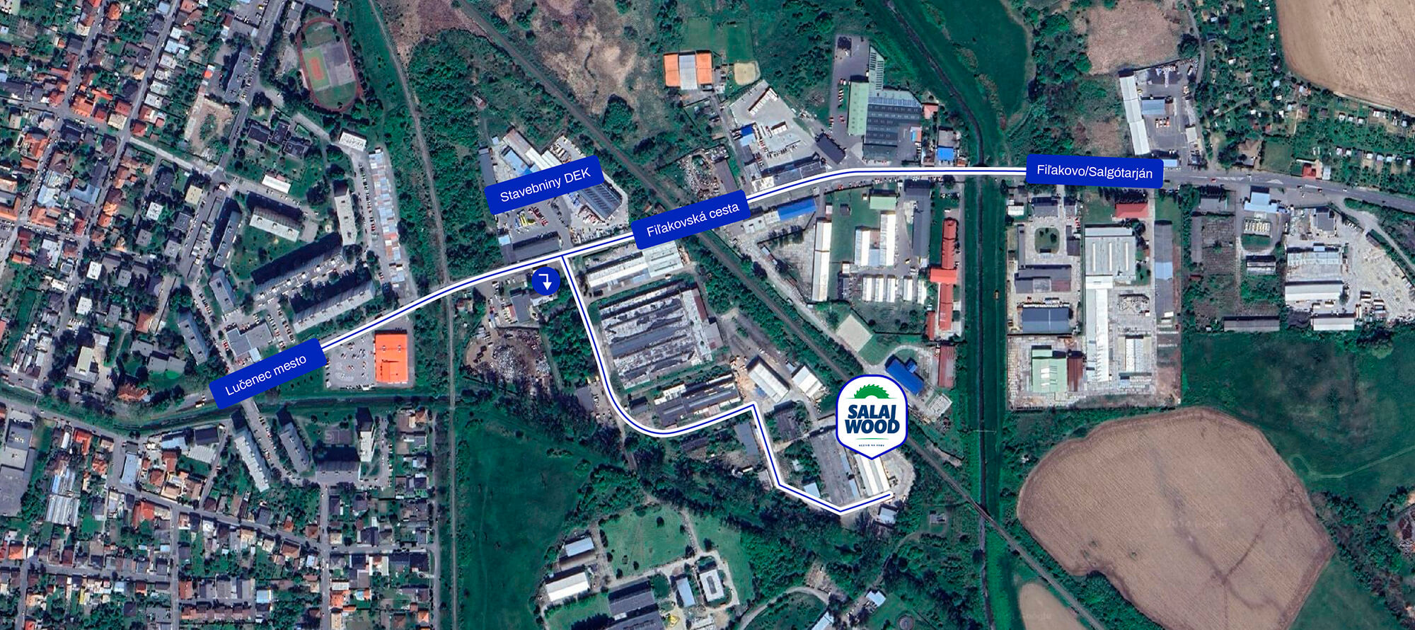 SalajWood_mapa_pristupu Prístup do spoločnosti SalajWood s.r.o.